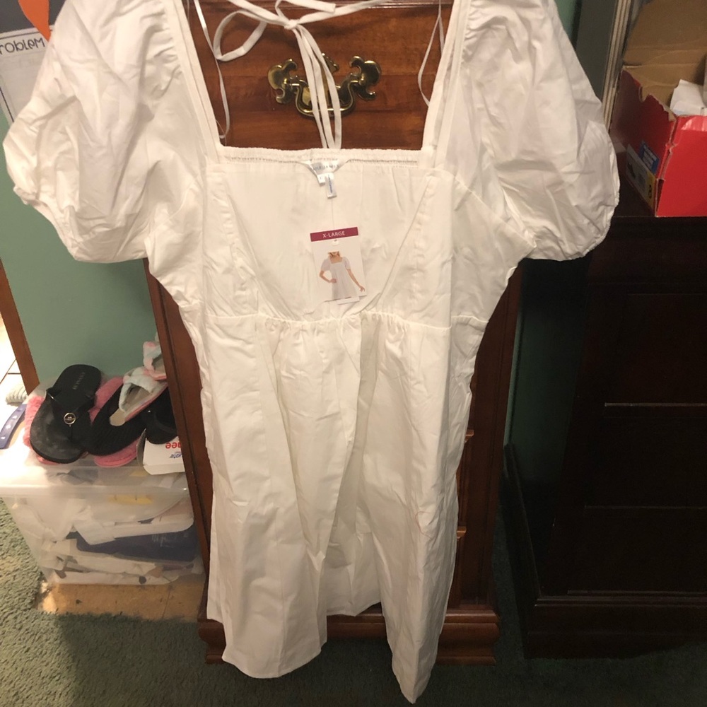 NWT Draper James XL Tie Back Puff Sleeve Dress 2 - Side Pockets - Picture 6 of 9